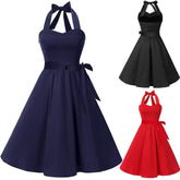 Vintage Halter Sleeveless Dresses Party Night Dress